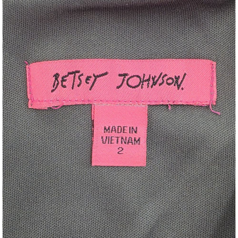 Vintage Betsey Johnson Floral Sheath Dress Women’s 2 Gray White Lined Y2K - Picture 4 of 13